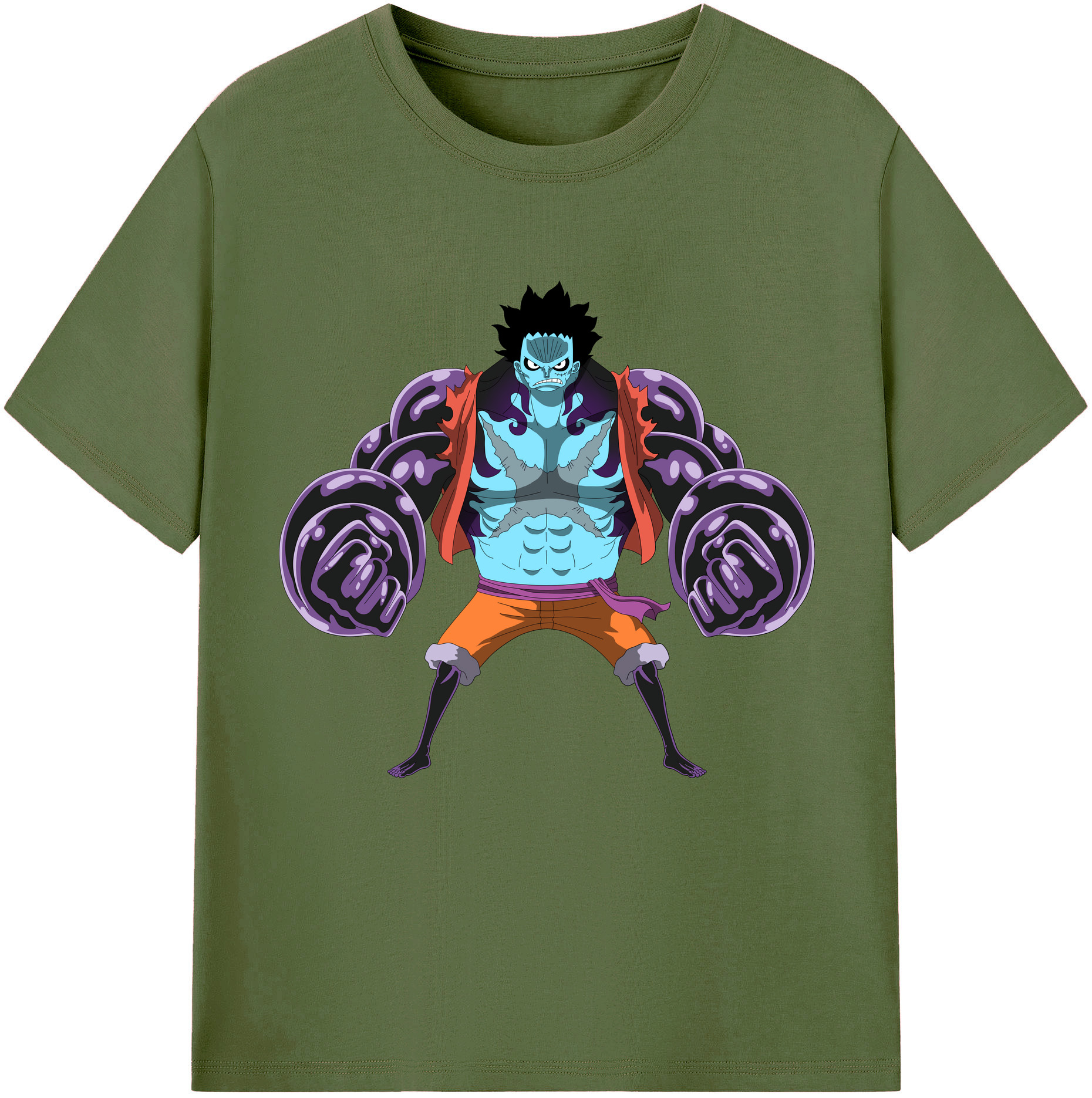 ワンピース モンキー・D・ルフィ ONE PIECE Monkey D. Luffy 綿100％半袖Tシャツ（フロントプリント）